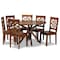 Baxton Studio Miela Modern and Contemporary Walnut Brown Finished Wood 7-Piece Dining Set 179-11388-10893-Zoro - alternate 1